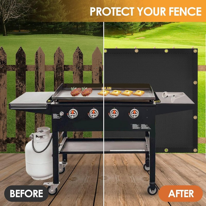 Amerbro Fireproof Grill Heat Shield to Protect Deck Fence from Grill Heat, Heat Shield for Wood Stove, Stove Wall Protector Fridge, BBQ Grill Mat Accessories Compatible with Blackstone, 3'x4' - Image 3